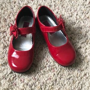 Red patent Mary Jane shoes